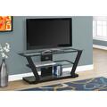 Homeroots 20.5 in. Black Metal & Tempered Glass TV Stand 332888